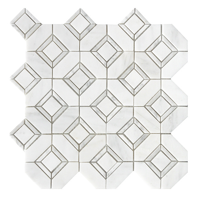 2018 new design checkered pattern stone mosaic tile for floor and wall