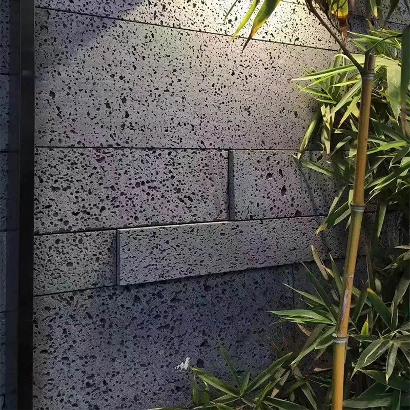 Natural Volcanic Black basalt stone Square& Rectangle Tiles Pumice Lava Stone Cladding For Walls lava building stone