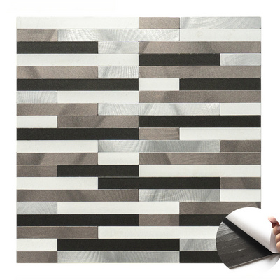 self adhesive herringbone aluminium laminate pvc peel and stick backsplash tile for kitchen and bathroom