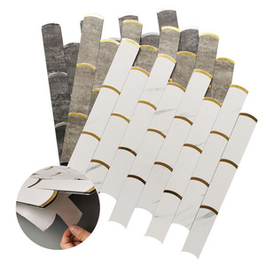 3d marble pvc waterproof white self adhesive mosaic wall kitchen backsplash peel and stick backsplash tile