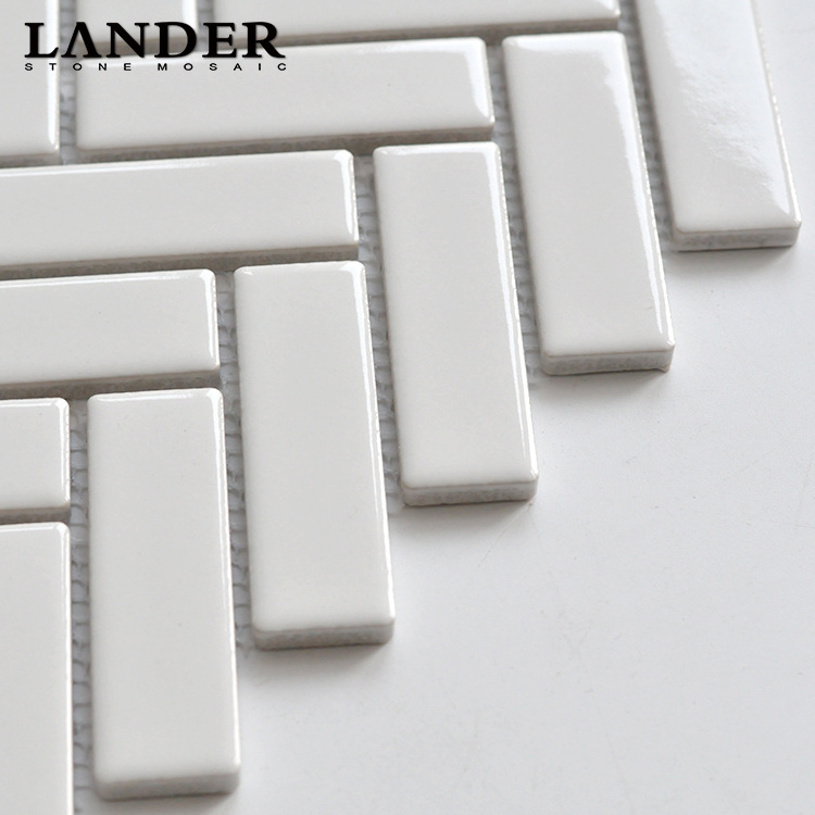 Factory wholesale ceramic white marble herringbone stone mosaic fish bone mosaic tiles for kitchen bathroom wall &floor