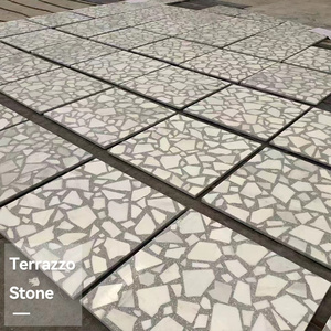 black terrazzo stone flooring big Slab Cement Look Grey Porcelain mix terrazzo marble stone terrazzo Floor Tile