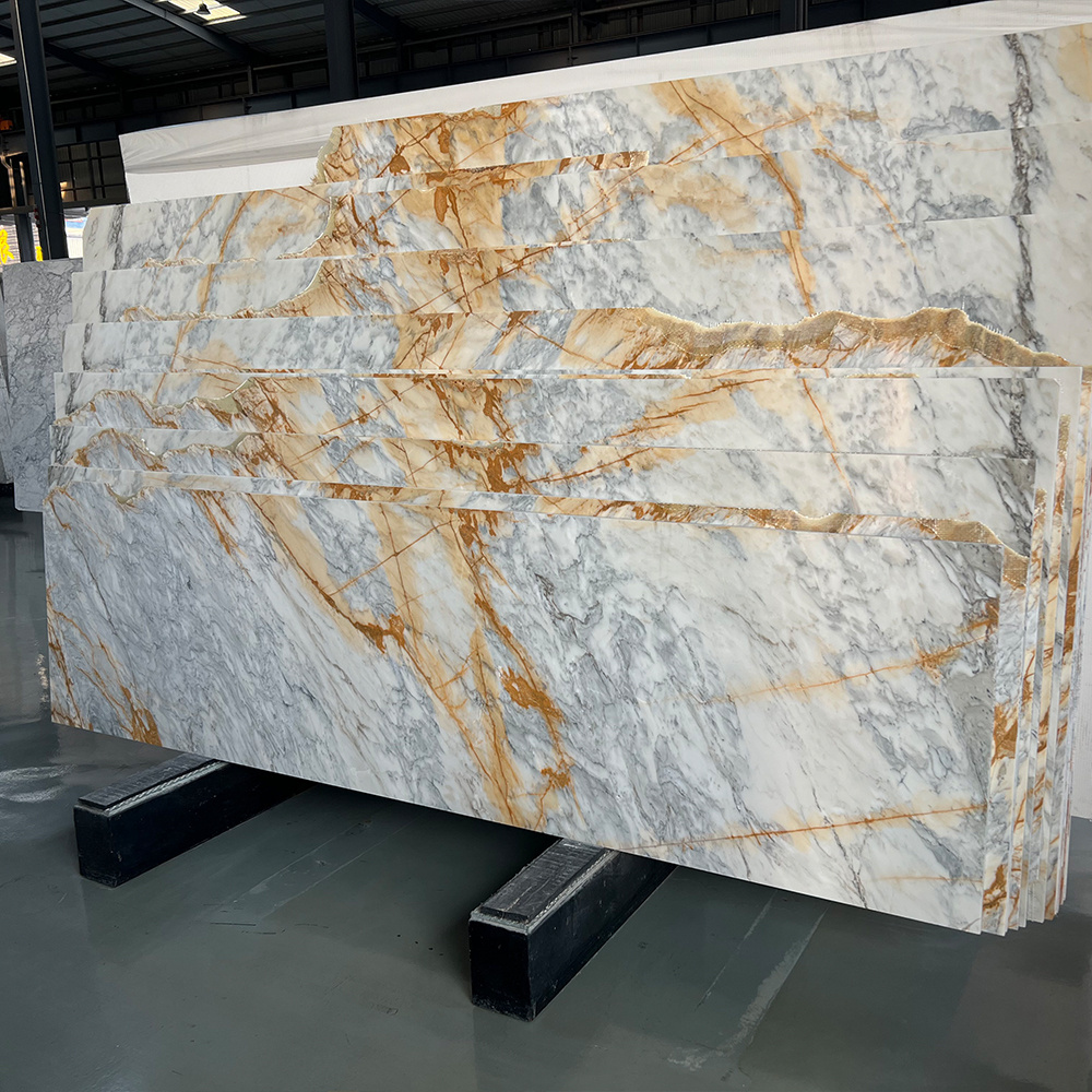 Villa Floor Big Slabs Natural Calacatta Gola Marble stone for Wall and Floor Tiles for Hotel Applications calcutta gold marble