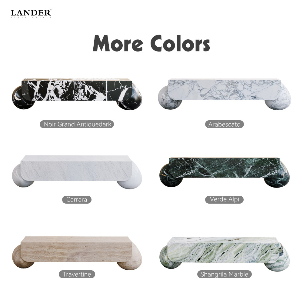 LANDER STONE Natural Green stone TV stand and coffee table set living room Luxury console tables marble modern side table