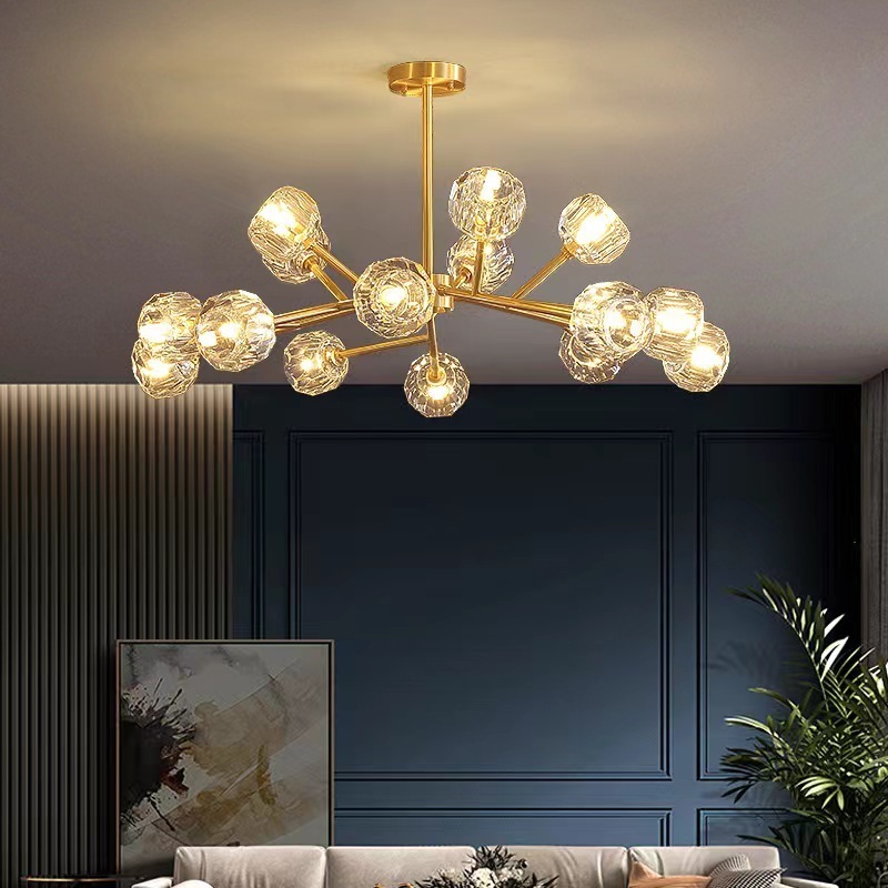 Gold Luxury Globe Shape Modern Crystal For Dining Room Bedroom Living Room Flush Mount Ceiling Light Chandeliers Pendant Lights