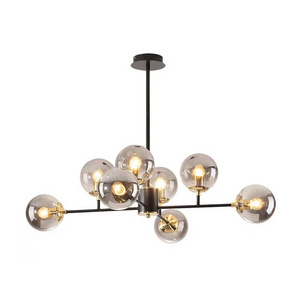 Modern Black Gold Metal Iron And Glass Living Room Dining Room Bed Room Dining Table Kitchen Island Hanging Pendant Light