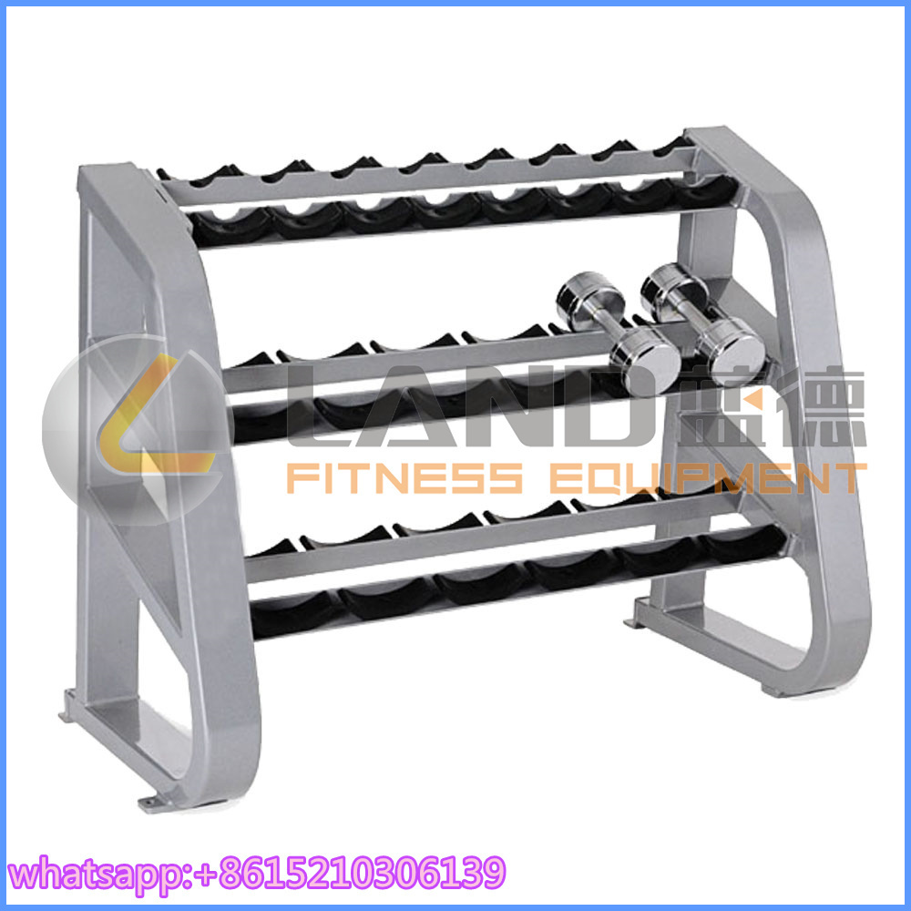 LAND FITNESS COMERCIAL FITNESS EQUIPMENT THREE LAYERS  Dumbbell Rack LD-9067   FOR COMMERCIAL GYM CLUB USE