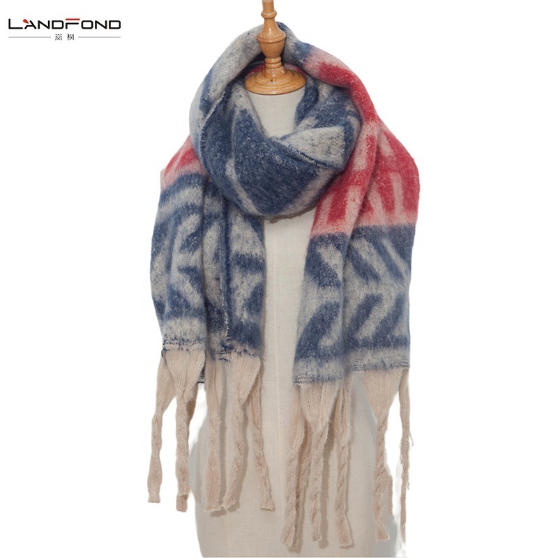 Landfond accessory Women's Warm Scarf Colorful Soft Comfort Elegant Cold Weather Pashmina Shawl Fashion Long Scarf