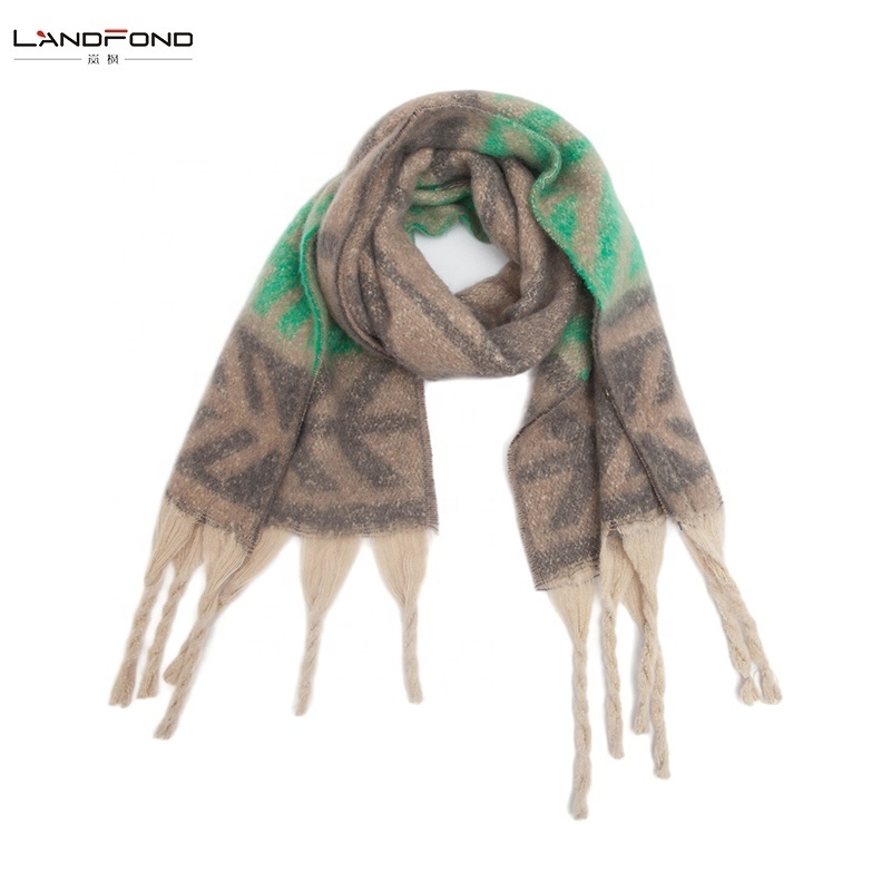 Landfond accessory Women's Warm Scarf Colorful Soft Comfort Elegant Cold Weather Pashmina Shawl Fashion Long Scarf