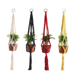 Macrame Plant Hanger Indoor Outdoor Hanging Plant Holder Hanging Planter Stand Flower Pots for Decorations Cotton Rope