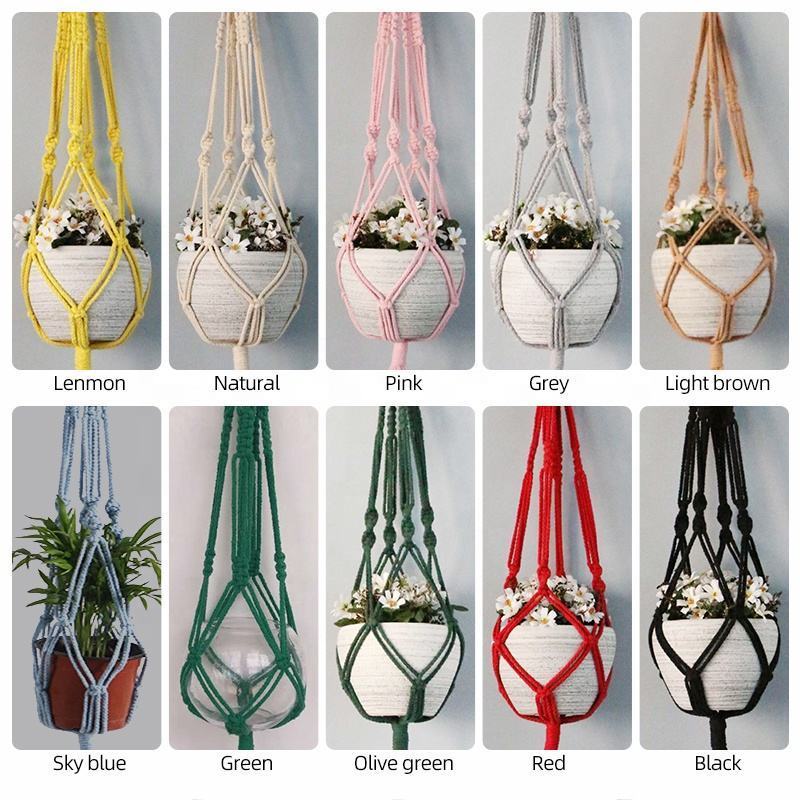 Macrame Plant Hanger Indoor Outdoor Hanging Plant Holder Hanging Planter Stand Flower Pots for Decorations Cotton Rope