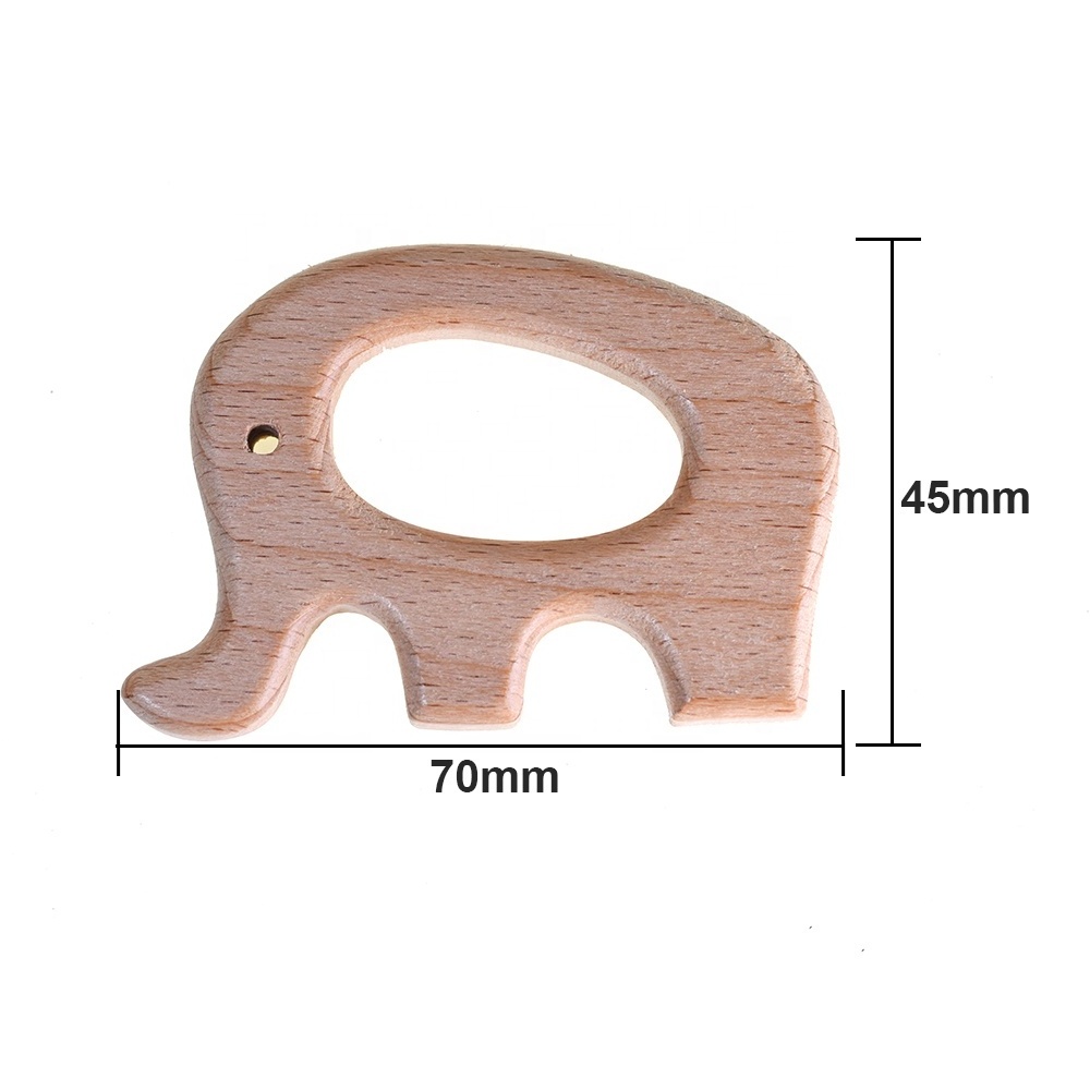 DIY Baby Gym Toys Wood Necklace Pendant Food Grade Wooden Teether Toys Tortoise Koala Whale Turtle Wooden Teething Newborn Toys