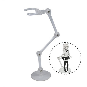 10 colors Flexible Doll Mini Action Figure Display Holder with Moveable Arm Adjustable Acrylic Figurines Stand