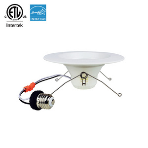 ETL Damp Rated No Flicker  5/6 Inch LED Baffle Trim Recessed Downlight Dimmable 5000K Daylight