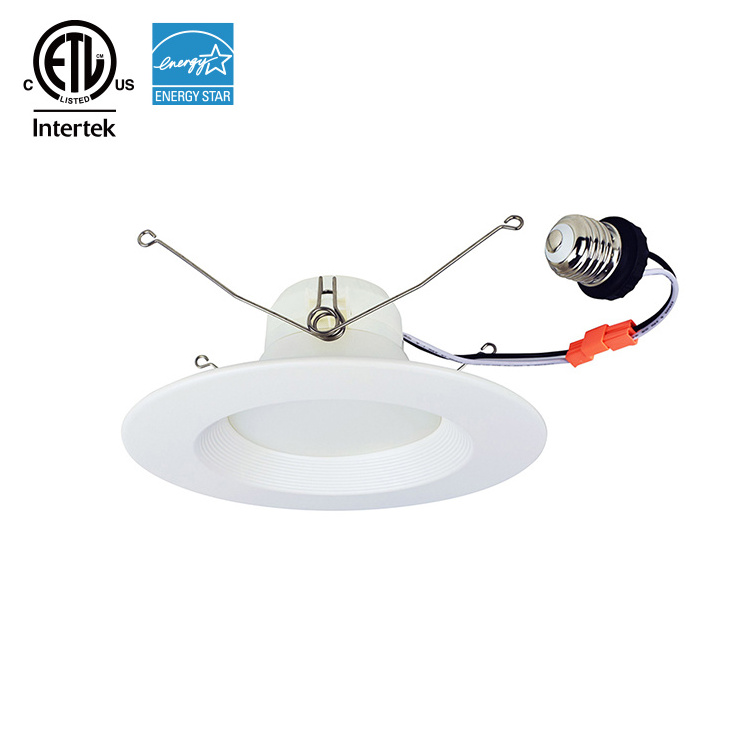 Baffle Trim 6 Inch Dimmable Recessed Can Lights TP24 E26 connectors Retrofit LED Downlight for ceiling