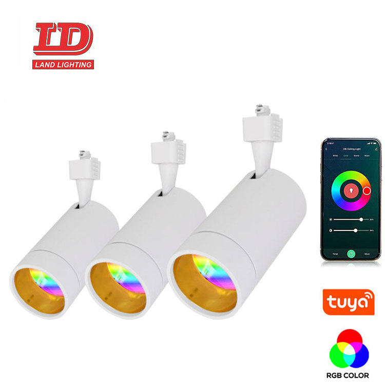 Rgb Ceil Downlights Smart Interior Lighting Rail Lamp System Tuya Voice App Remote Control Music Led Track Lights