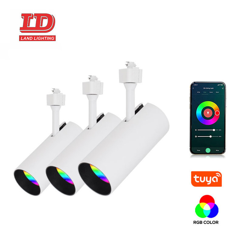 Rgb Ceil Downlights Smart Interior Lighting Rail Lamp System Tuya Voice App Remote Control Music Led Track Lights