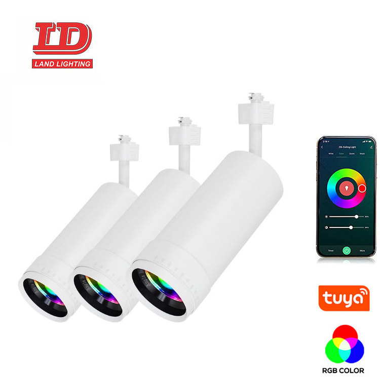 Rgb Ceil Downlights Smart Interior Lighting Rail Lamp System Tuya Voice App Remote Control Music Led Track Lights