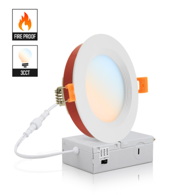 Etl 9W 12W Dimmable Cct Recessed Mounted Fire Proof Potlight Slim Round Fire Rated Led Panel Light With Driver