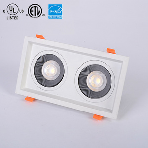 Aluminum double head fixture 2x10w led lamp cob led grille downlight