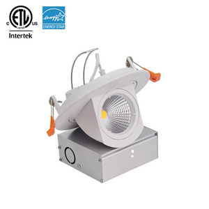 4 Inch Led Gimbal Downlight Directional Adjustable 9W Dimmable Led Retrofit Recessed Lighting Fixture With Ic Rated Junction Box