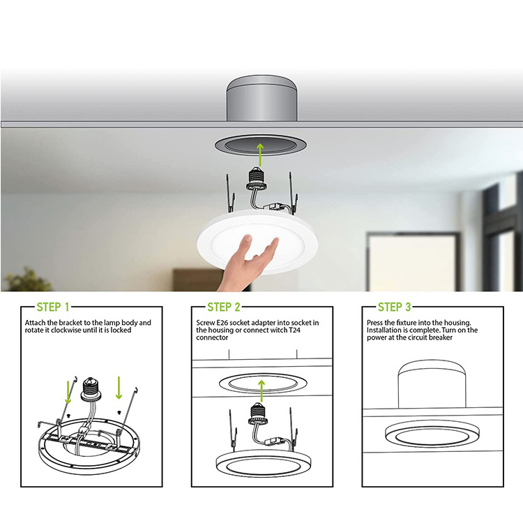 ETL Energy Star Certified Flush Mount LED Ceiling Light Fixture Dimmable Surface Mount Round LED Panel