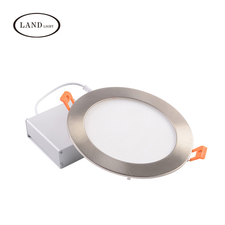 LED Recessed Low Profile Slim Panel Light with Junction Box AirTight 6 inch 15W  1100 Lumens 3K 5K CRI80+ Dimmable ETL EST DLC