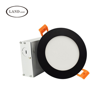 Led Recessed Low Profile Slim Panel Light With Junction Box Air Tight 4 Inch 9W  550 Lumens 3000K Warm White Cri80+ Dimmable Etl