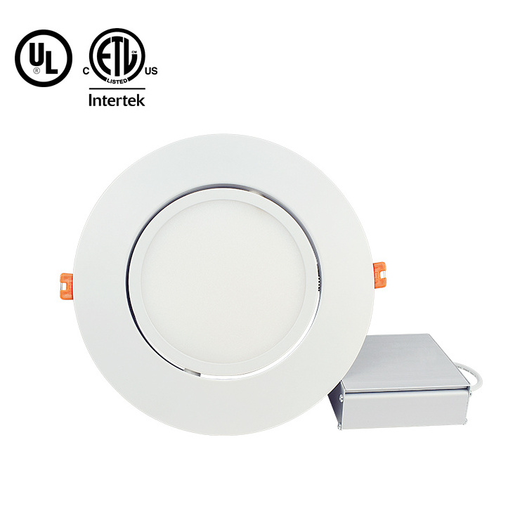 ETL Energy Star 6 Inch Gimbal LED Recessed Light with Junction Box Air Tight Dimmable Directional Ceiling Light