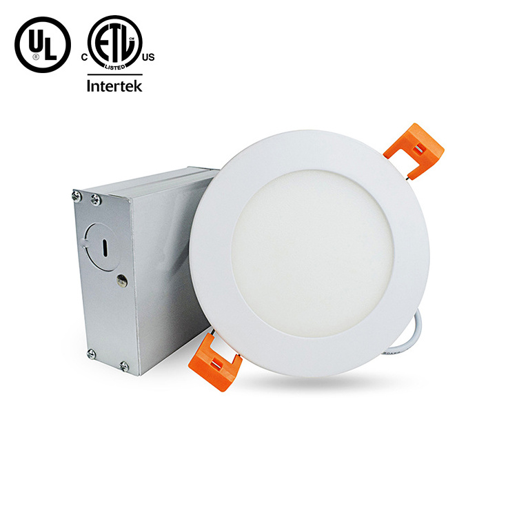 4 Inch Led Recessed Low Profile Slim Panel Light With J-Box Air Tight 9W 4000K Cool White Cri80+ Dimmable Cetlus Energy Star