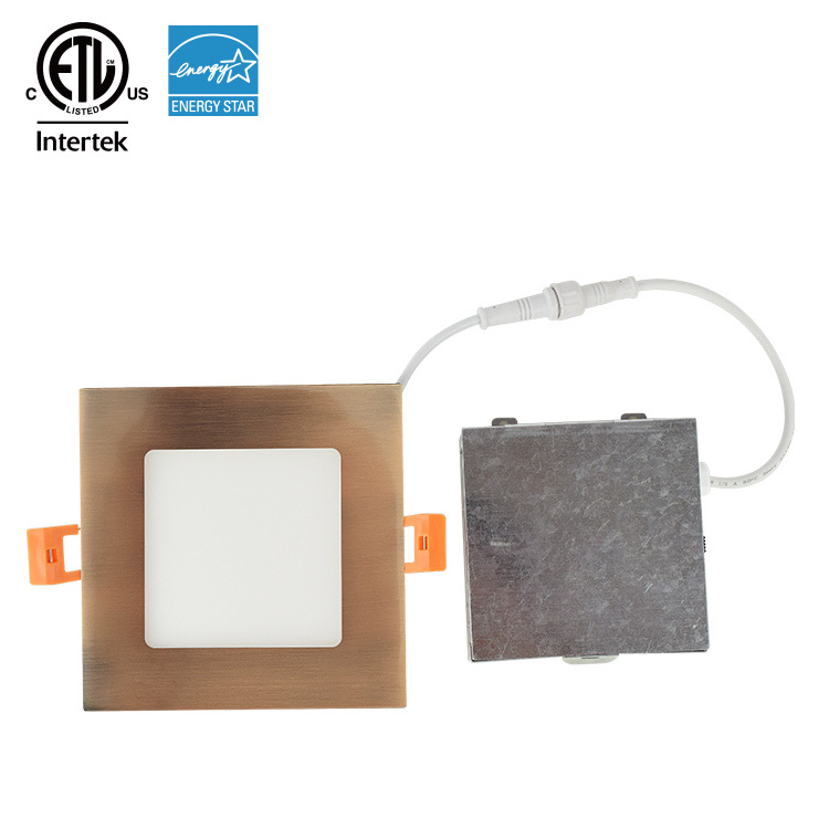 4 Inch Led Recessed Low Profile Slim Panel Light With J-Box Air Tight 9W 4000K Cool White Cri80+ Dimmable Cetlus Energy Star