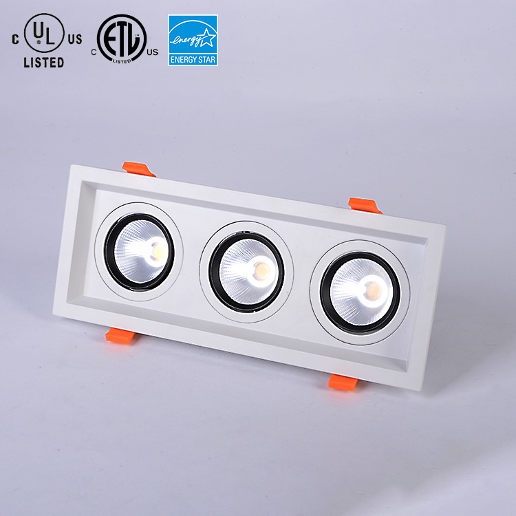 Aluminum double head fixture 2x10w led lamp cob led grille downlight