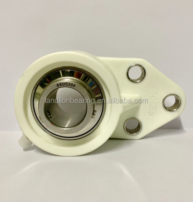 FB207 3 holes flange stainless steel pillow block bearing TP-SUCFB207 plastic housing SUCFB207