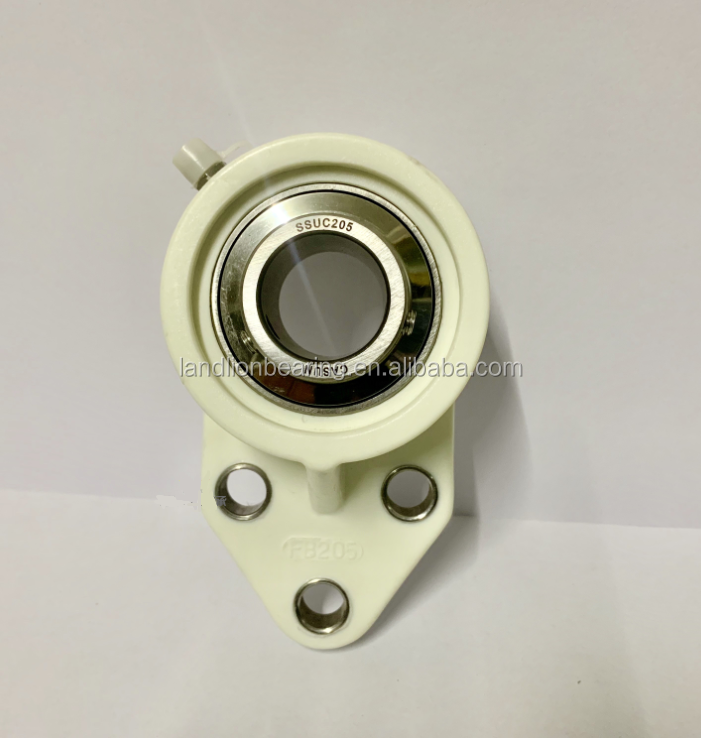 FB207 3 holes flange stainless steel pillow block bearing TP-SUCFB207 plastic housing SUCFB207