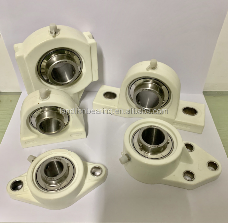 FB207 3 holes flange stainless steel pillow block bearing TP-SUCFB207 plastic housing SUCFB207