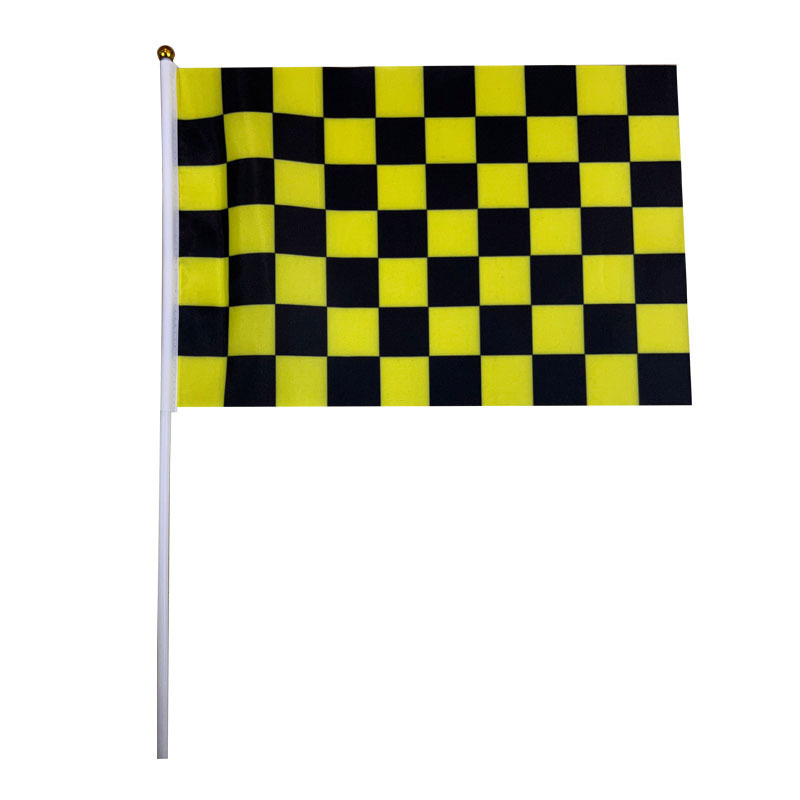 Hot Sale Personalized Design Logo Small Mini Stick Flag Custom Hand Held Waving Flag With Plastic Pole