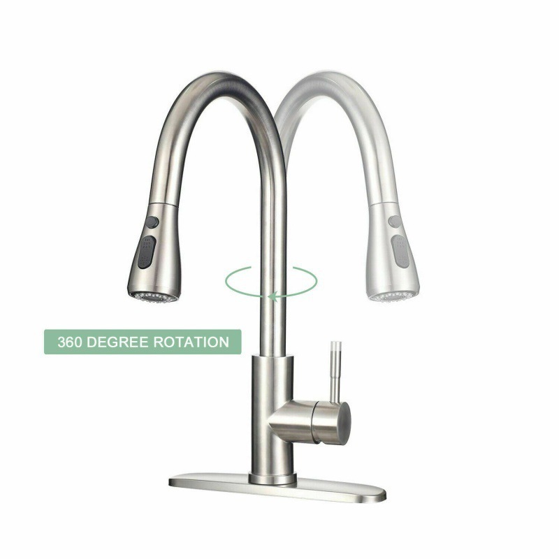 LANDOO OEM/ODM Commercial Keuken Kraan Deck Mount Stainless Steel Sink Tap Pull Out Spray Kitchen Faucet