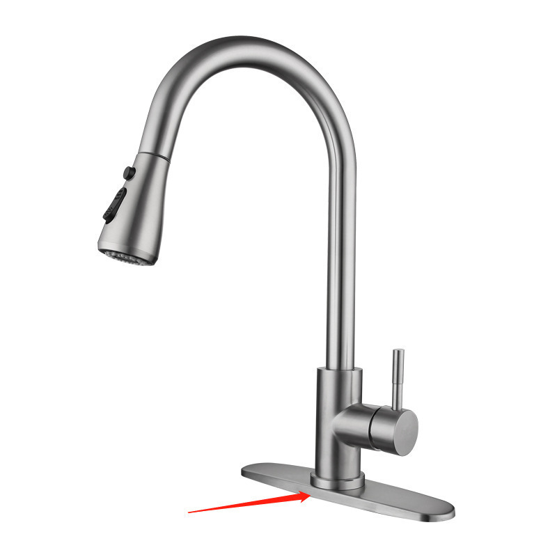 LANDOO OEM/ODM Commercial Keuken Kraan Deck Mount Stainless Steel Sink Tap Pull Out Spray Kitchen Faucet