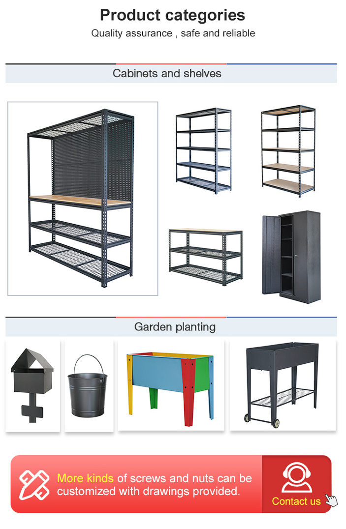 Heavy Duty Boltless Adjustable Metal Frame Garage Shelving 4 Layer Storage Shelf Rack