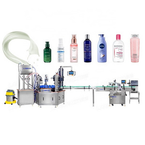 Linear Automatic Quick Fluidity Sauce Shampoo Lotion Bottle Washing Filling Capping And Sealing Machine