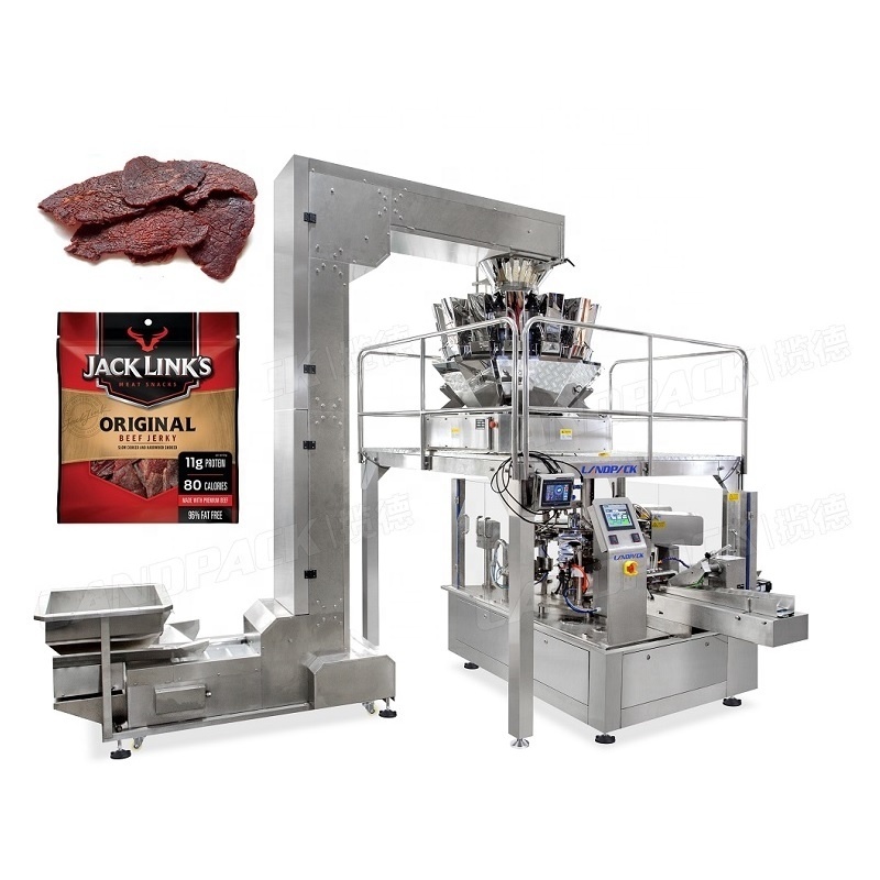 Fully Automatic Biltong Premade Zipper Bag Doypack Filling Packaging Packing Machine