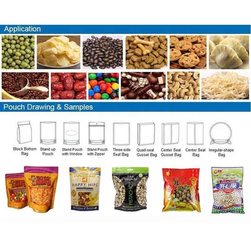 Mini Nuts Premade Zip Lock Zipper Pouch Doypack Filling Packaging Packing Machine