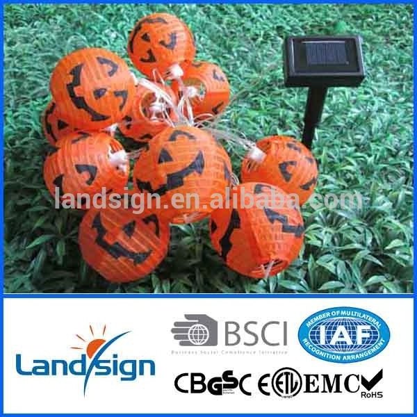 Waterproof indoor outdoor decorative solar halloween pumpkin light