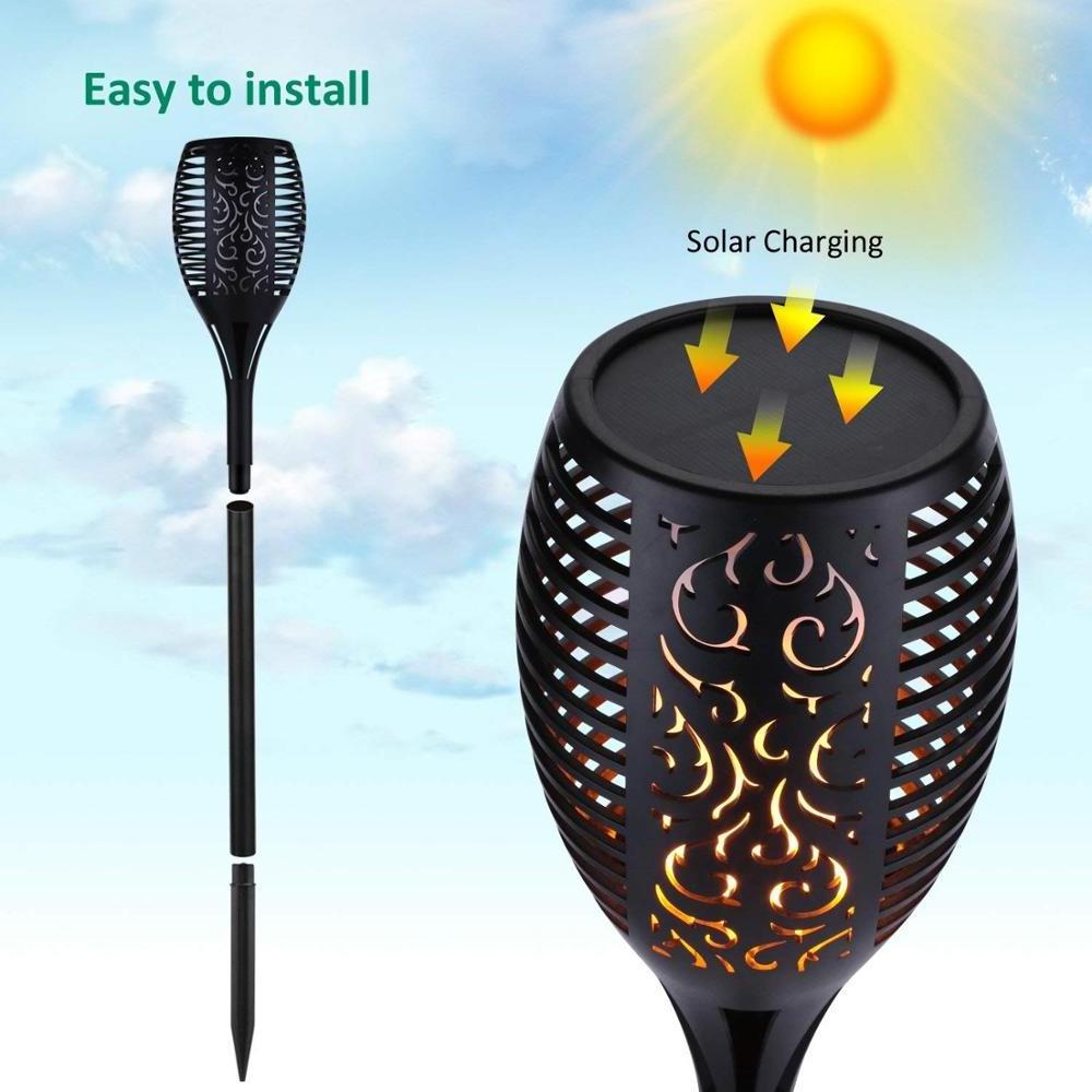 Decorative solar torches lights, Waterproof 1 year warranty solar flame torches lights outdoor, with dancing flames