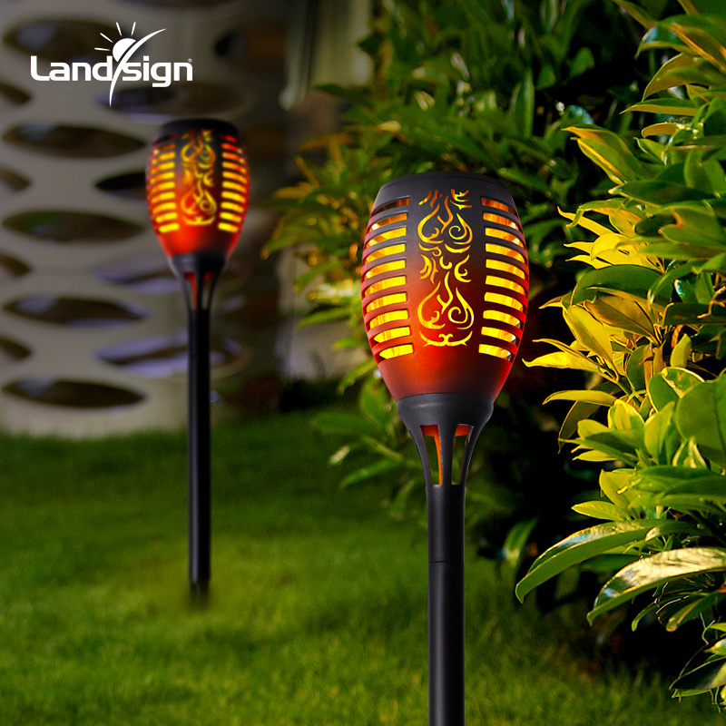 Decorative solar light super bright solar torch with flashing flame waterproof outdoor solar flame light for garden