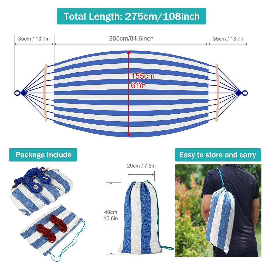 Wholesale Price  Garden Cotton Portable Hammock, Comfortable Fabric Hammock, Holds up to 660 lbs, Great for Camping, Outdoor