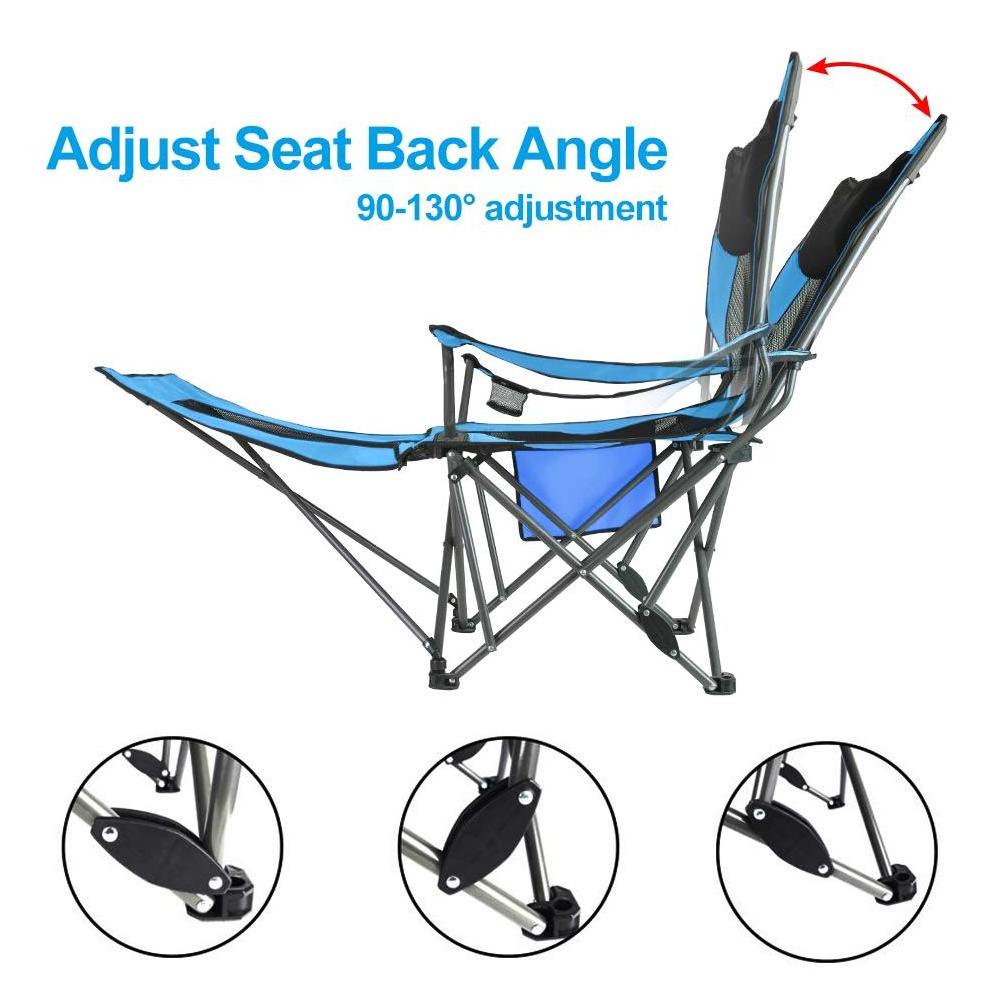 Wholesale Price Outdoor Portable Camping Folding Chair Reclining Chair with Removable Footrest