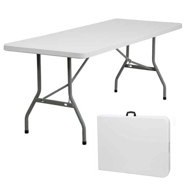 Factory Direct Sale 6 Ft Plastic Folding Tables Outdoor Folding Tables Easy to Carry