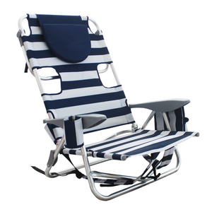 Factory Direct Sale Backpack Beach Chair with Face Hole - Portable Lounge Chair with Cup Holder - Heavy Duty Tanning Chair