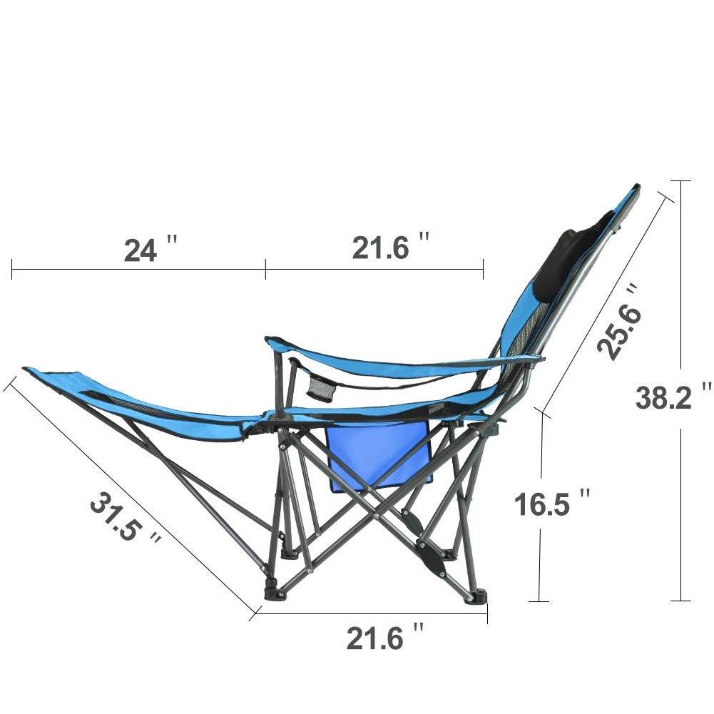 Wholesale Price Outdoor Portable Camping Folding Chair Reclining Chair with Removable Footrest